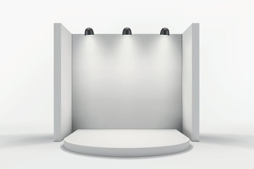 Empty Exhibition Podium with Spotlights vector