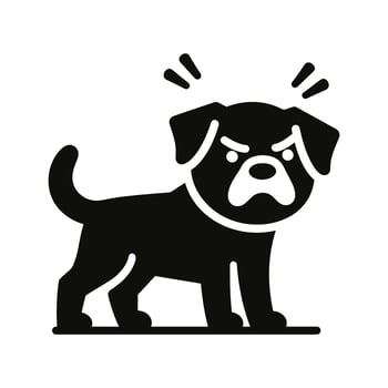 Angry Pug Silhouette Icon vector