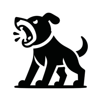 Angry Dog Icon, Showing Aggression vector