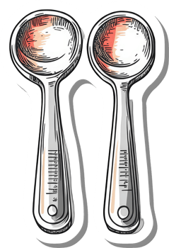 Two Measuring Spoons for Baking Ingredients png