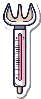 Cartoon illustration of a unique thermometer design png