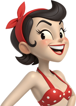Pin-up girl showing a confident attitude. . png