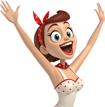 Pin-up girl with cute yet fierce style. . png
