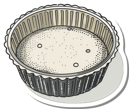A single serving disposable pie container with filling png