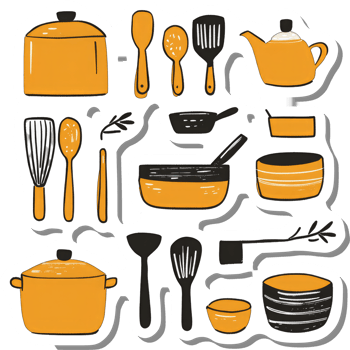 Collection of Kitchen Utensils and Cookware Items png