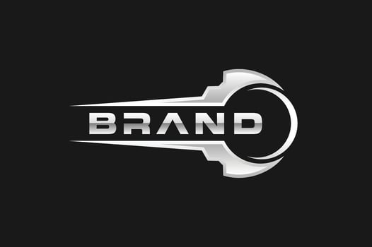text mechanic silver logo vector