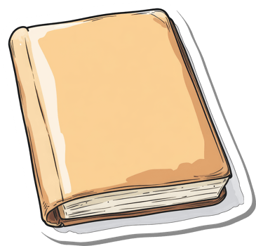 A Tan Book Lies Closed Upon A White Background png