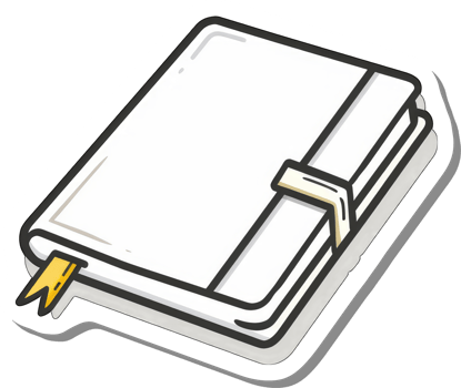 A Closed White Notebook With A Yellow Bookmark png