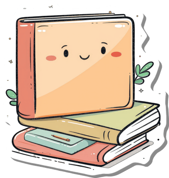 Happy Stack of Books Smiling Cheerfully png