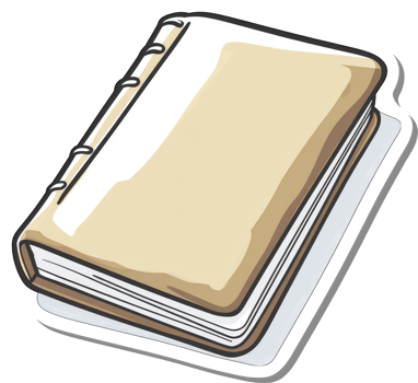 A Tan Hardcover Book with White Pages png