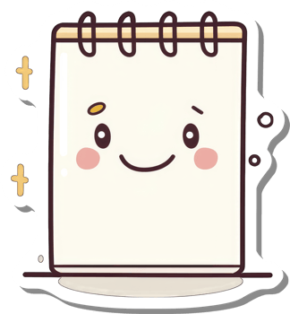Happy Spiral Notebook Cartoon Character Illustration png