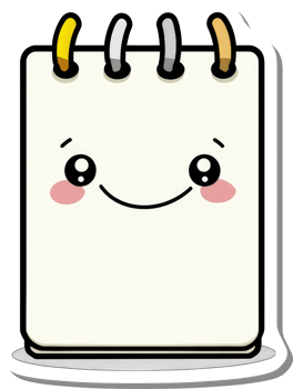 Happy Smiling Notebook Cartoon Character Illustration png