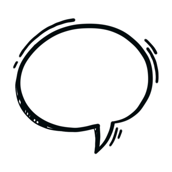 handwriting comic text clouds in doodle stile. png
