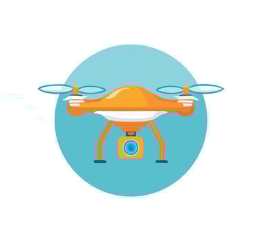 A AI Drone simple illustration vector