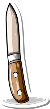 A Cartoon Illustration Of A Single Folding Knife png
