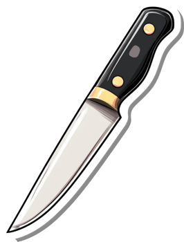 A Stylish Kitchen Knife with a Black Handle png