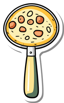 Delicious Pizza in a Frying Pan Ready to Eat png