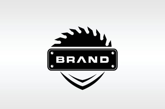shield circular saw emblem logo vector