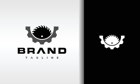 circular saw gear logo vector