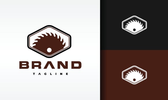 circular saw frame logo vector