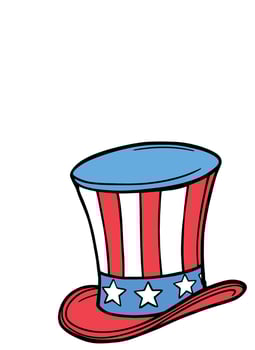 Uncle sam top hat celebrating united states independence day festivities vector