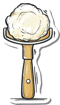 Creamy Ice Cream Scoop on Wooden Handle png