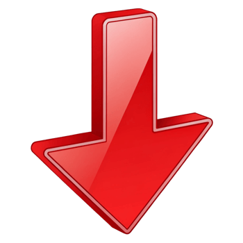 Modern Red Down Arrow for Digital Interfaces png