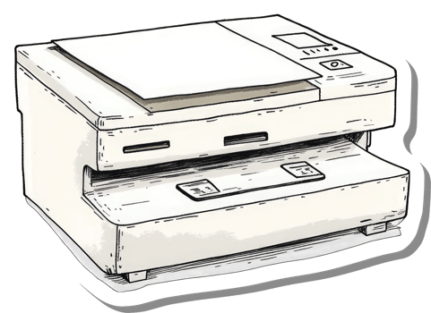 A Hand Drawn Illustration Of An Office Printer png