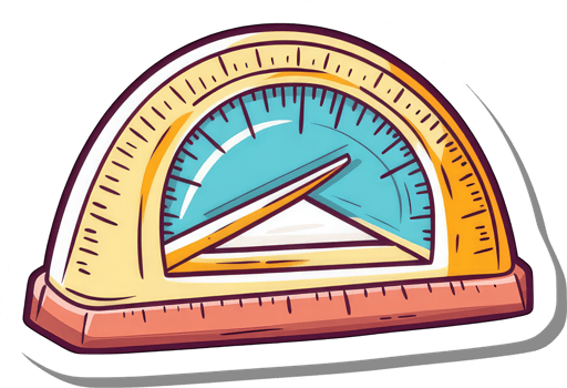 A Colorful Illustration Of A Protractor Measuring Angle png