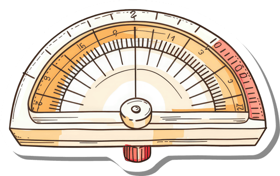 Vintage Analog Measurement Gauge Device Illustration png