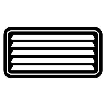 Rectangular Vent Icon, ventilation air flow cooling, heating HVAC vector