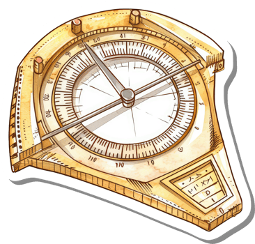 A Detailed Illustration Of An Antique Brass Compass png