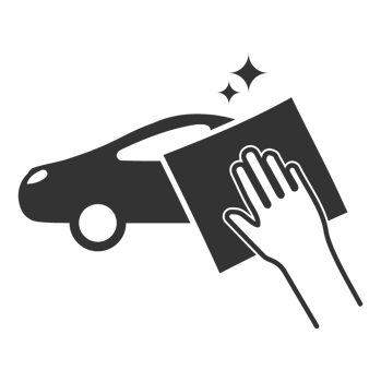 Car with Hand Wiping Symbolizing Vehicle Maintenance and Cleaning png