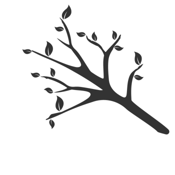 A black and white silhouette of a tree branch png