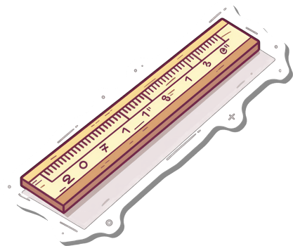 Wooden Ruler Illustration With Measurement Markings png