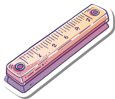 A Colorful Cartoon Illustration Of A Ruler png