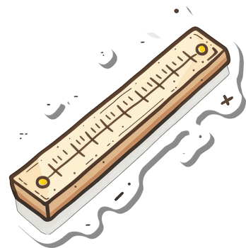 A Wooden Ruler Illustration With Measurements png