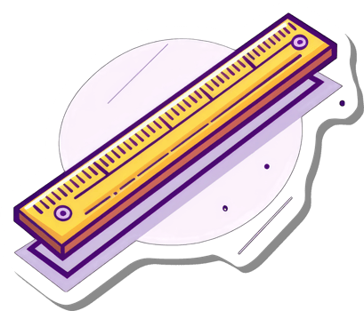 A Yellow Ruler with Measurement Markings is Shown png