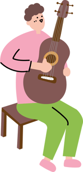 a man play the guitar png