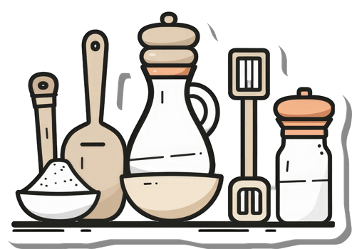Kitchen Utensils and Spice Containers A Culinary Still Life png