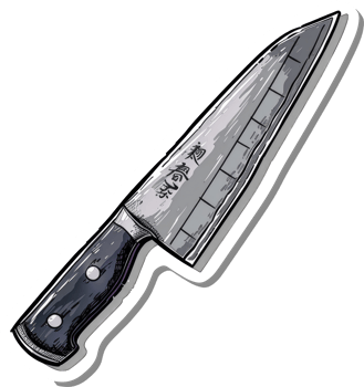 A Stylish Illustration Of A Japanese Chefs Knife png