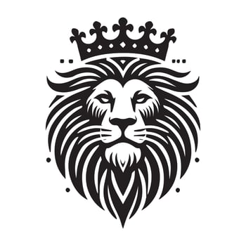 Majestic Lion Head with Crown, a Powerful Symbol vector