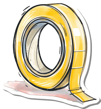 A Roll of Yellow Adhesive Tape Illustration png