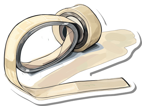 Beige Tape Rolls Unrolled Artistic Illustration png