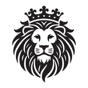 Powerful Lion with Crown Logo Design vector