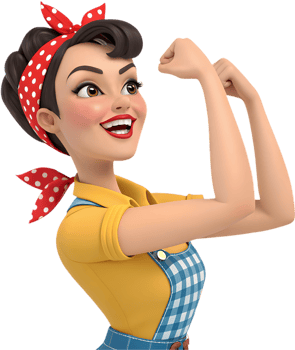 Pin-up girl icon featuring exaggerated playful expression for creative retro design. . png