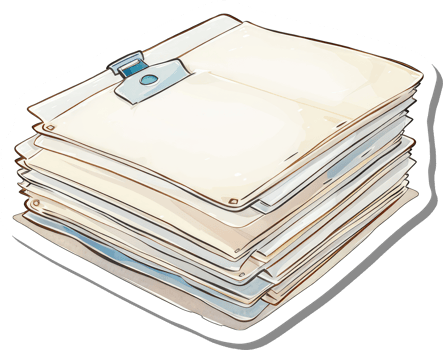 A Large Stack of Papers Secured with a Clip png