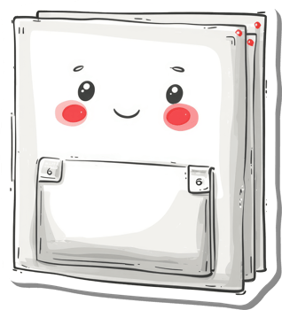 A Happy White Notebook Character Smiling png