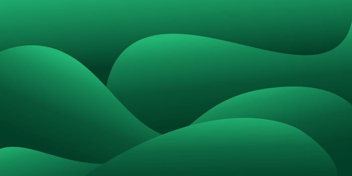 Bright and colorful abstract green wave background. Fluid color design with shadows. Fluid shapes composition. Eps10. vector