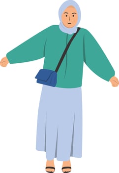 Hijab Woman Illustration. vector
